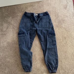 Free People Mid-Rise Navy Cargo Pant